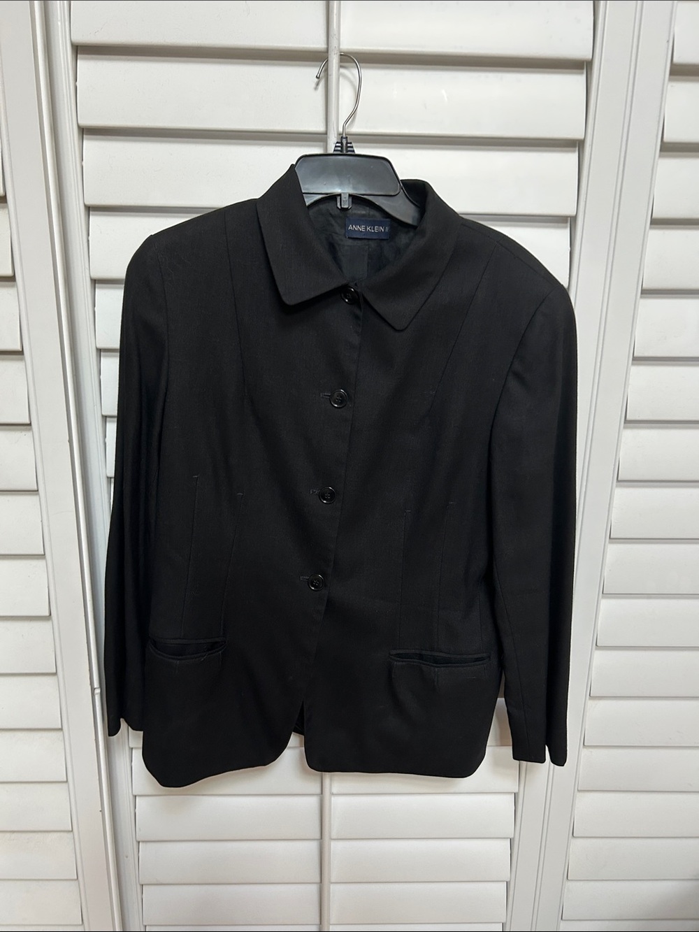 Anne Klein Black Classic Collar Blazer